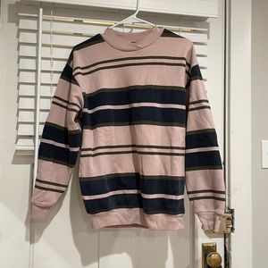 American Apparel Pink and Navy Striped Sweatshirt